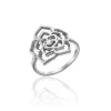 Rose Flower Ring With Center Round Diamond - Thumbnail Image 1