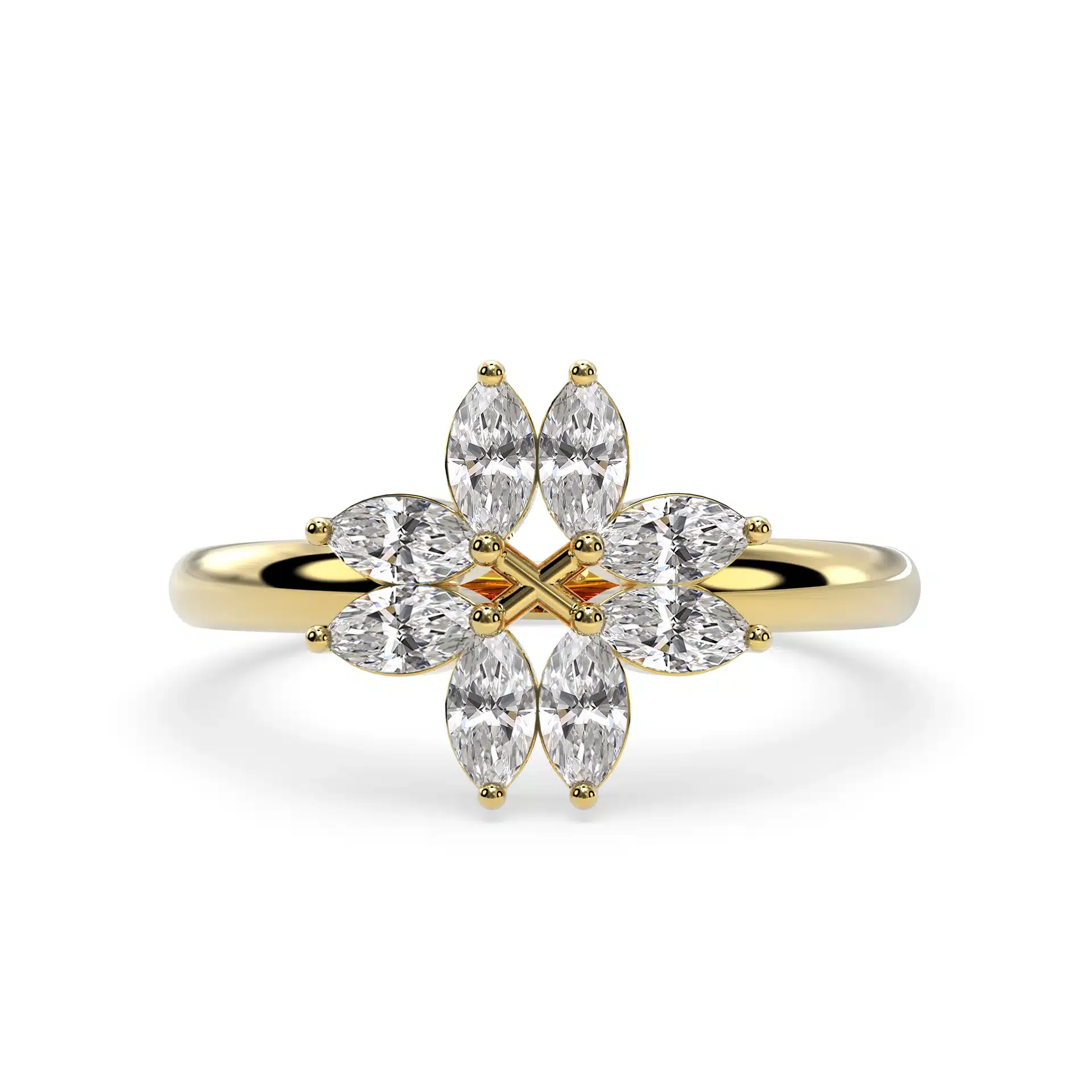 Flower Shape Marquise Diamond Ring - Image 3