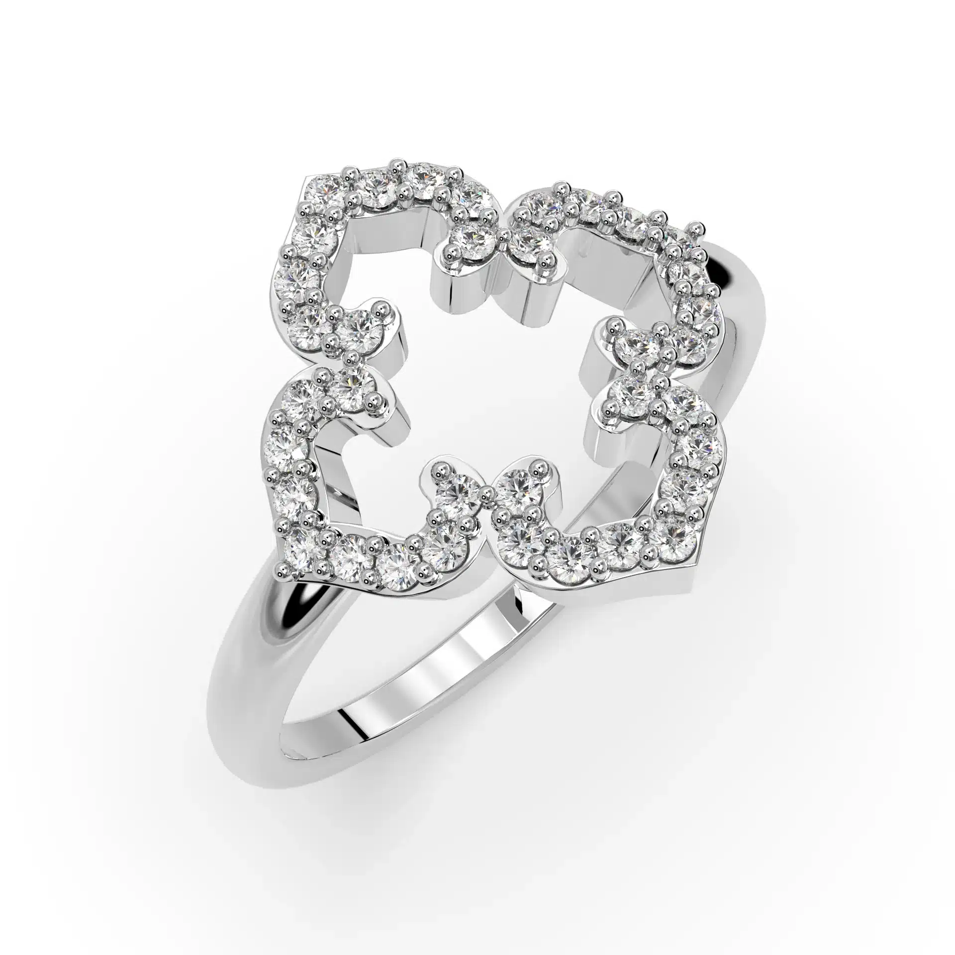 Vintage Flower Ring With Diamonds - Image 1