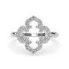 Vintage Flower Ring With Diamonds - Thumbnail Image 3