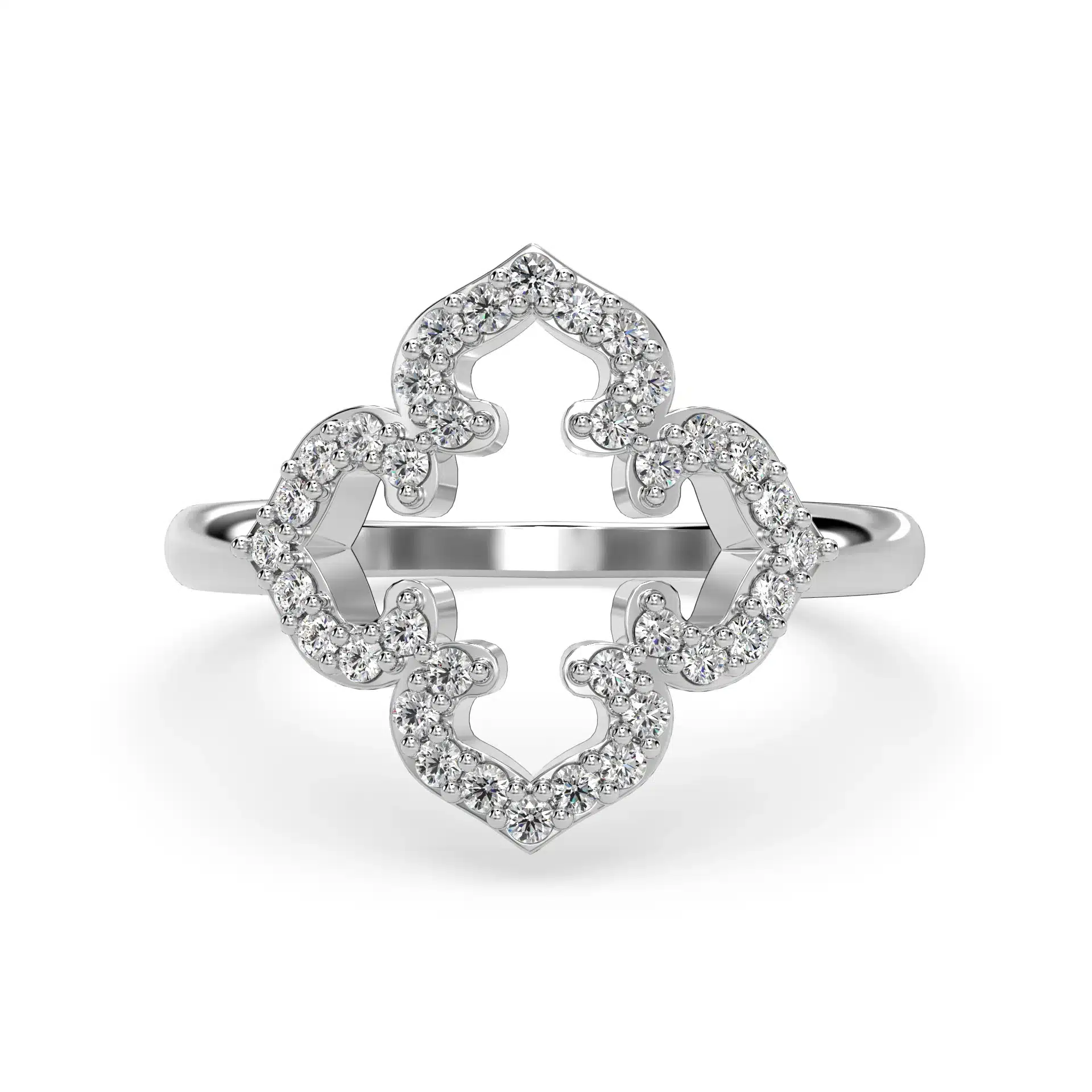 Vintage Flower Ring With Diamonds - Image 3