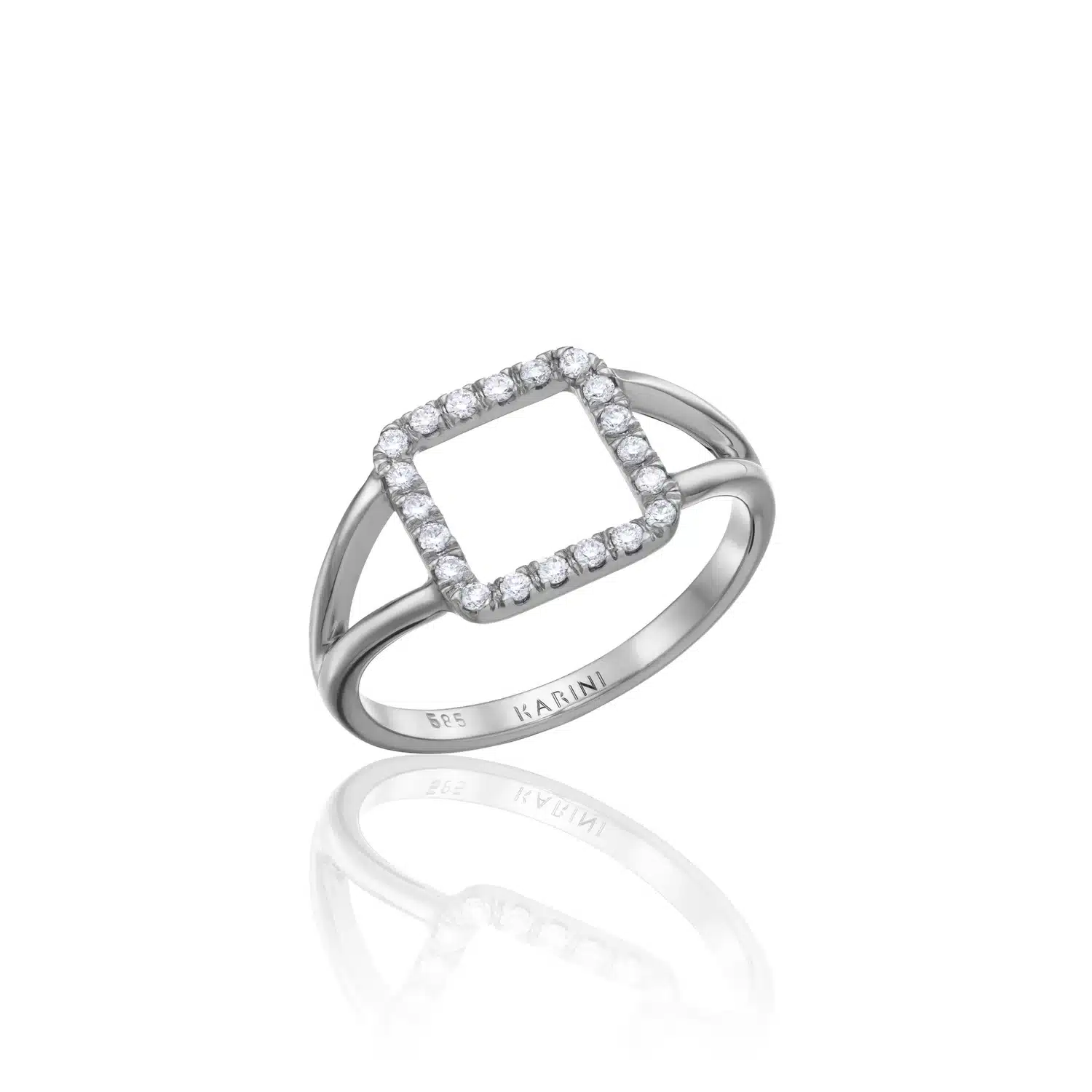 Harmony 14k Gold Diamond Frame Ring - Image 1