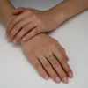 Rose Flower Ring With Center Round Diamond - Thumbnail Image 2