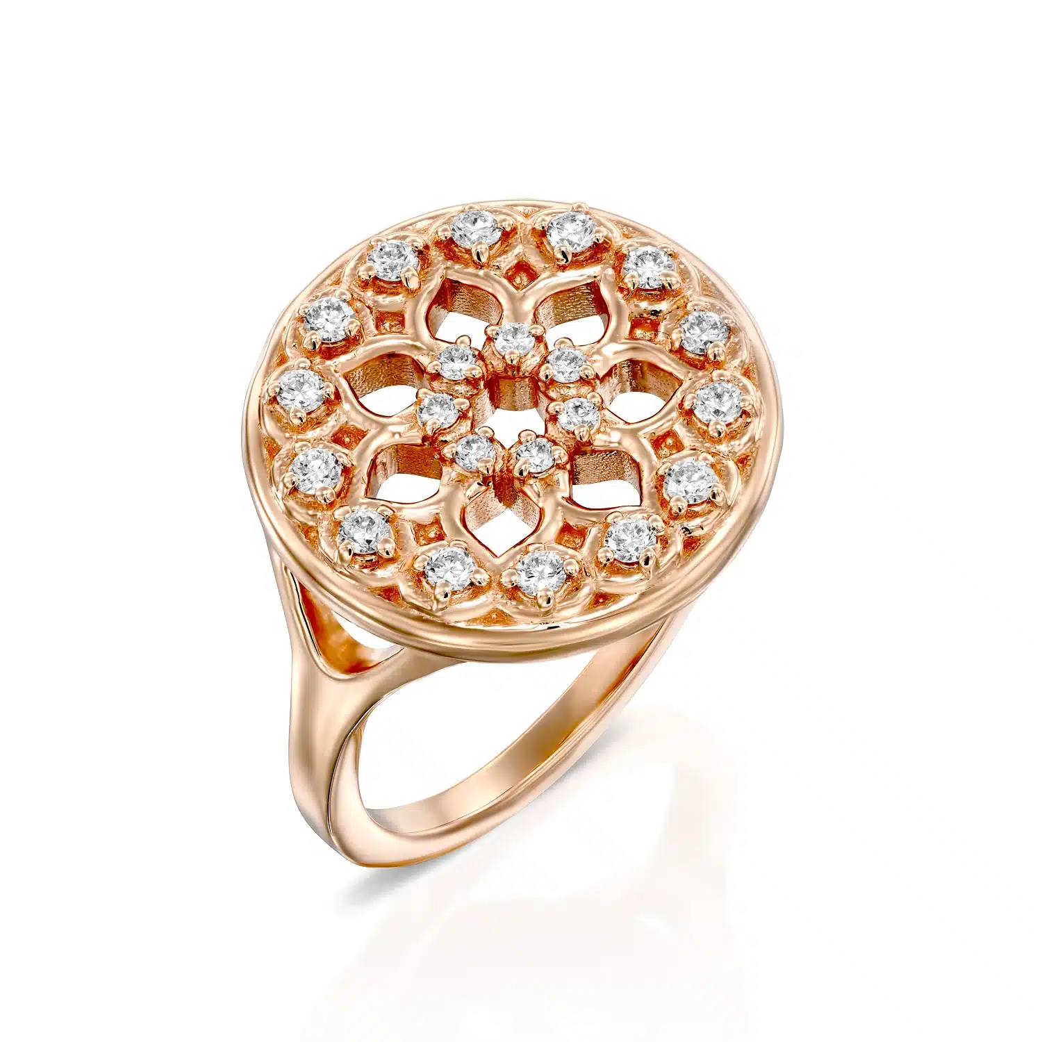 Vintage Style Golden Helia Diamond Ring - Image 1