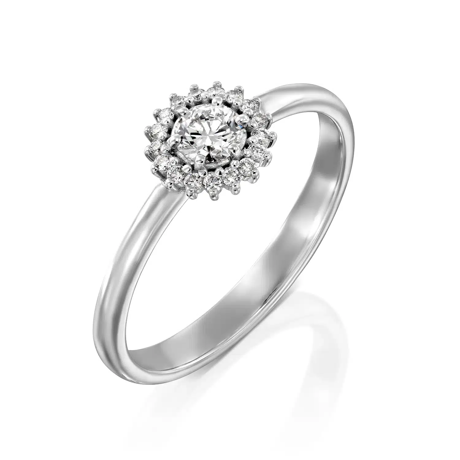 Affordable Round Lab-Grown Diamond Halo Ring – 14K Gold - Image 1