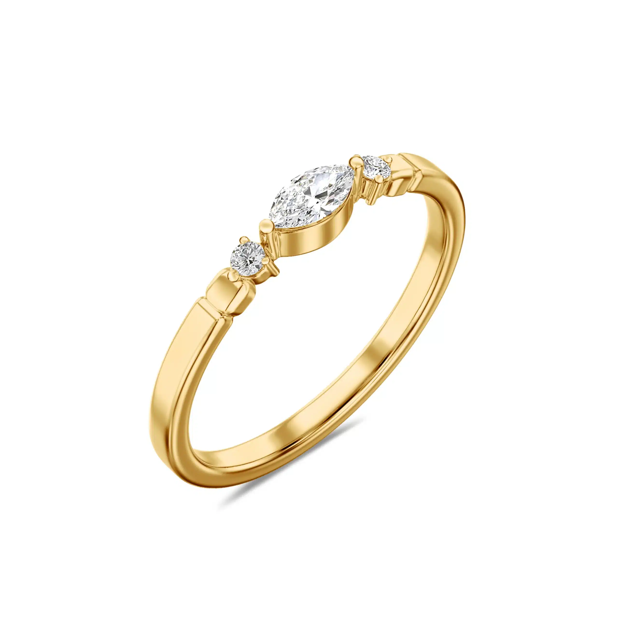 Affordable Marquise Lab-Grown Diamond Ring – 14K Gold - Image 1