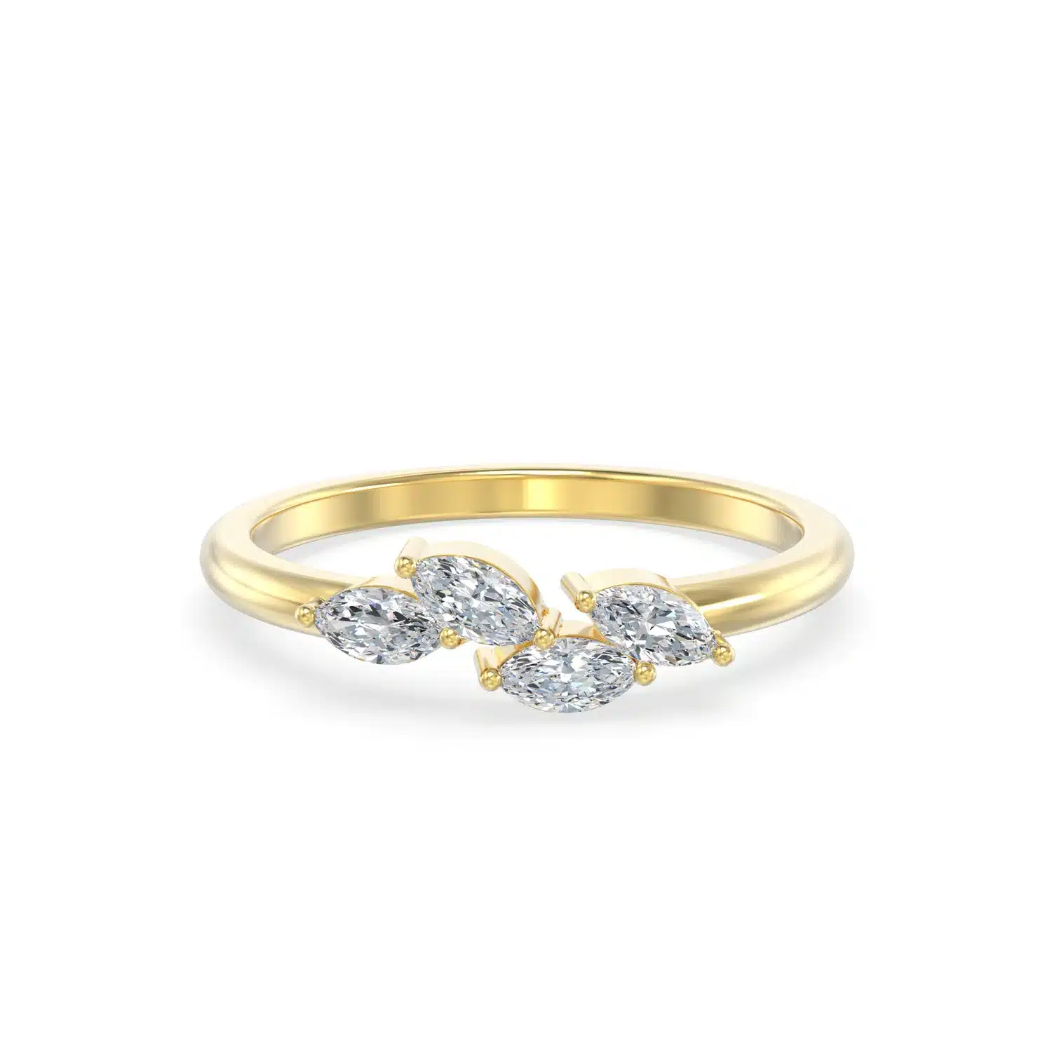 Golden Marquise Bloom Diamond Ring - Image 3