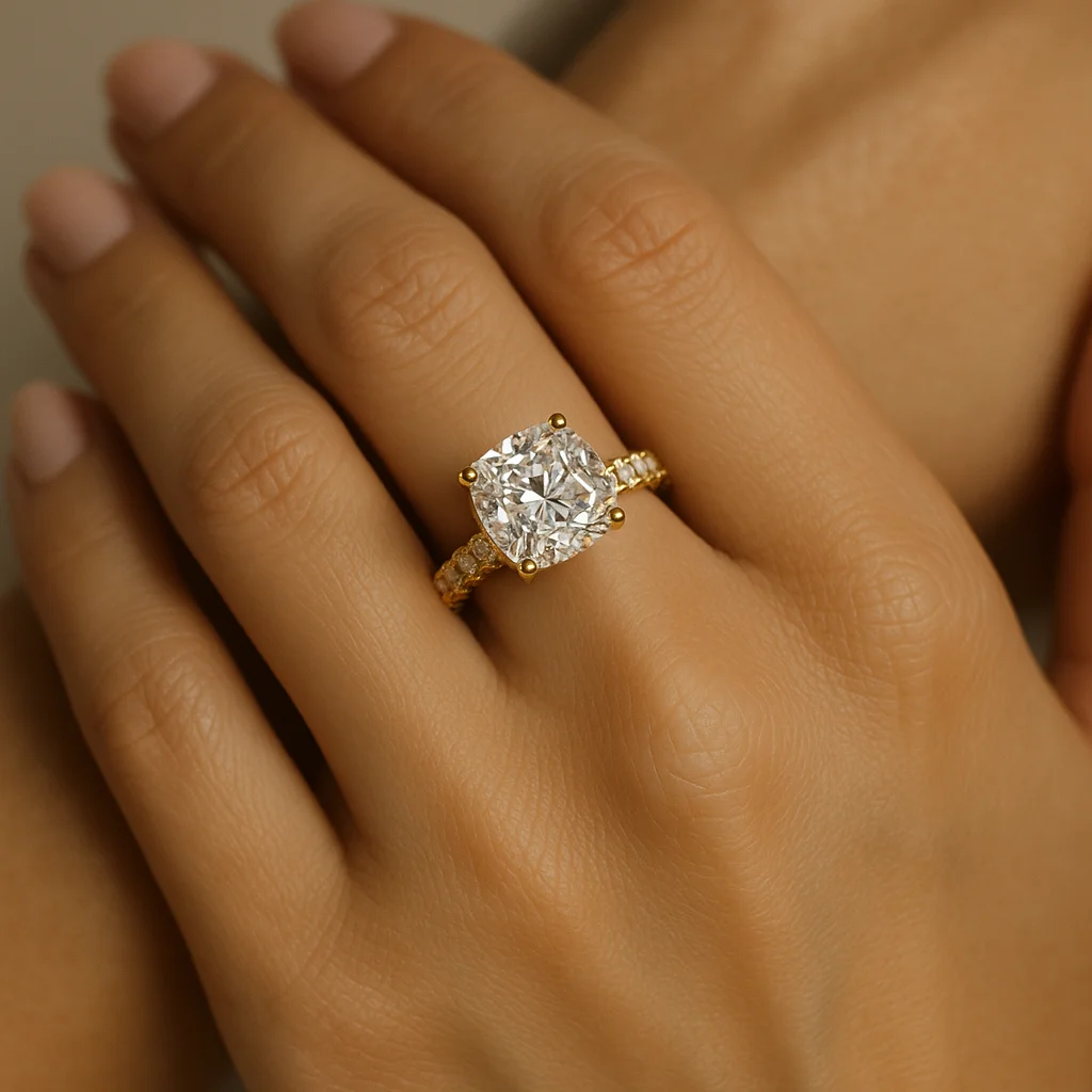 Cushion 2.39ct Lab-Grown Engagement Ring-14K-2.90ct TW - Image 5