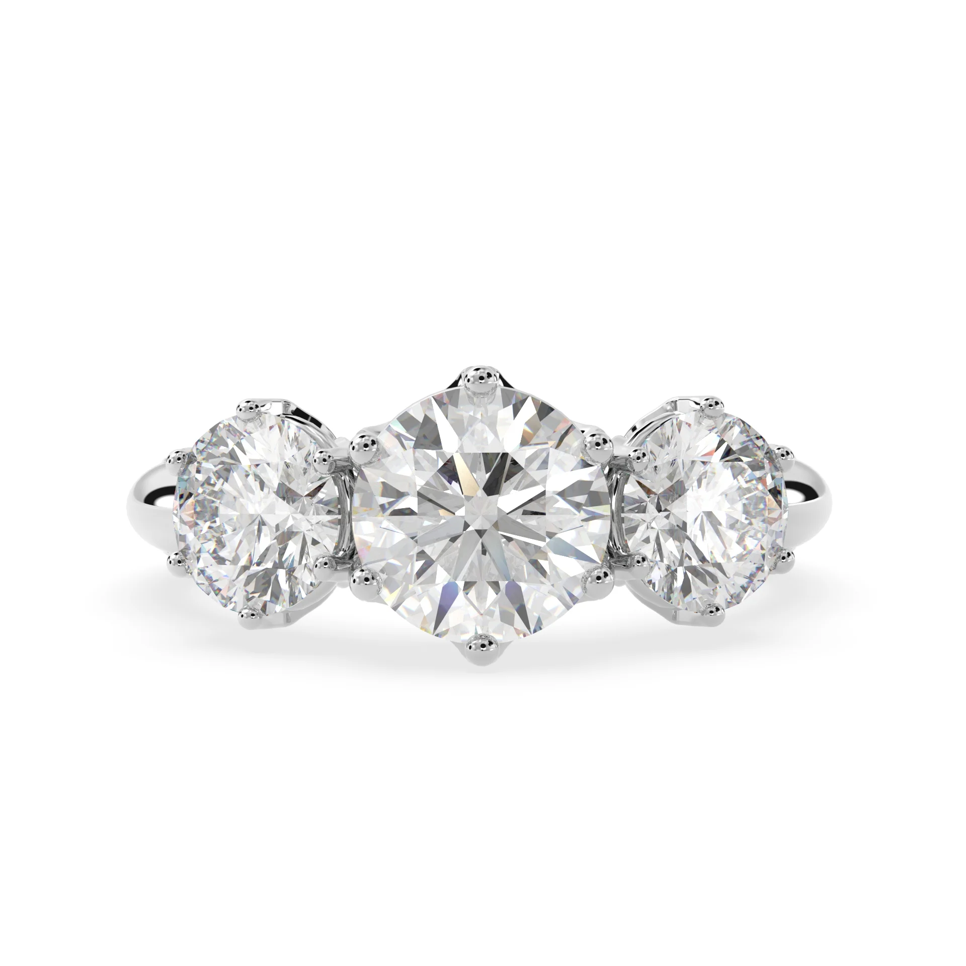 Trio Radiance: 2 carat Lab Diamond Engagement Ring - Image 3
