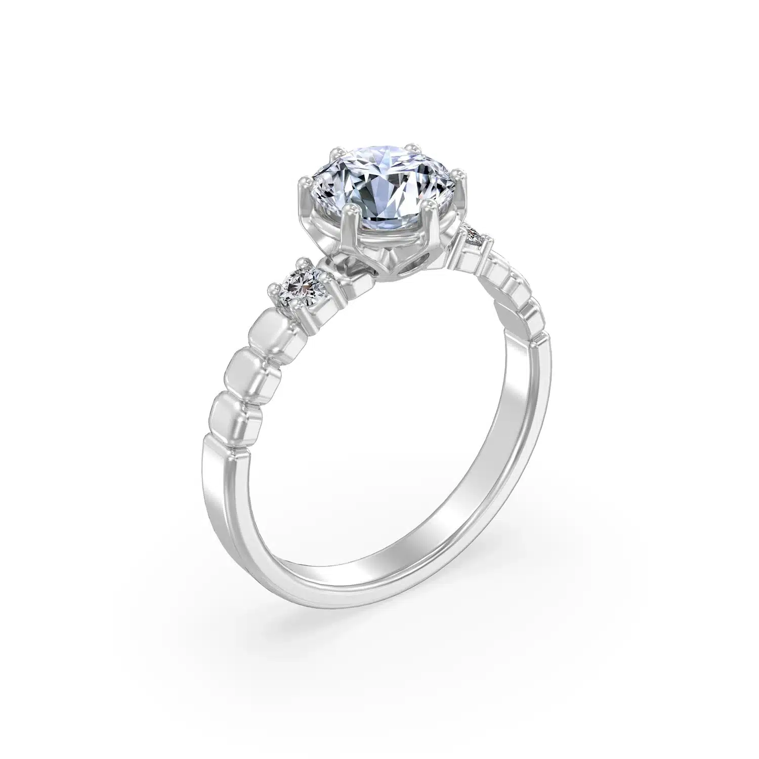 Modern Trio: 1.20 carat Lab Diamond Engagement Ring - Image 3
