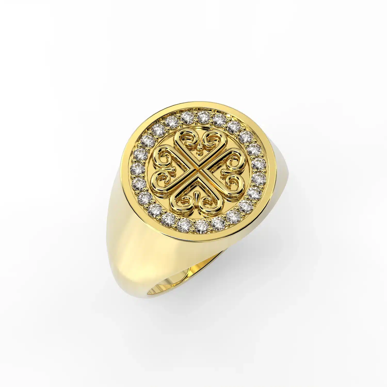 Royal Crest Lab-Grown Diamond Signet Ring - Image 1