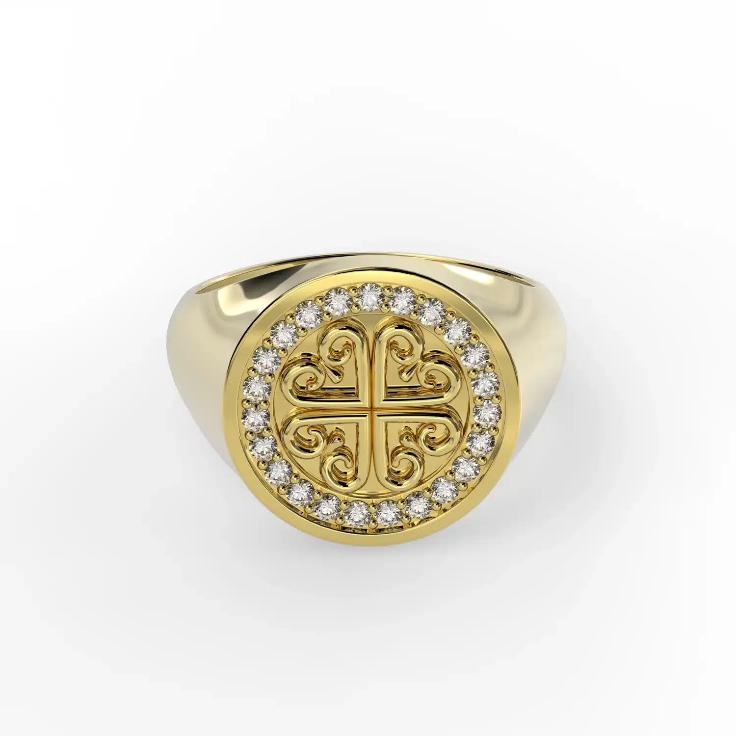 Royal Crest Lab-Grown Diamond Signet Ring - Image 3