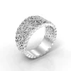 Women’s Lovely Illusions Round Diamond 14k Gold Lace Vintage Style Wedding Ring - Thumbnail Image 3