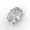 Women’s Lovely Illusions Round Diamond 14k Gold Lace Vintage Style Wedding Ring - Thumbnail Image 1