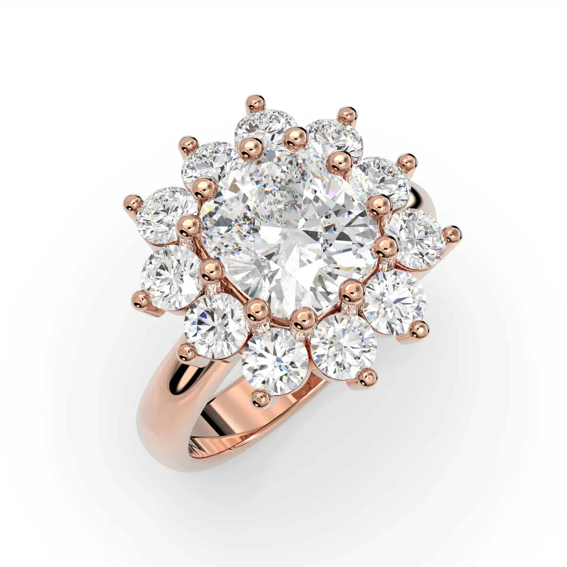 2.43ct Cushion Halo Diamond Engagement Ring in 14K Gold (≈3.64ct TW) - Image 1