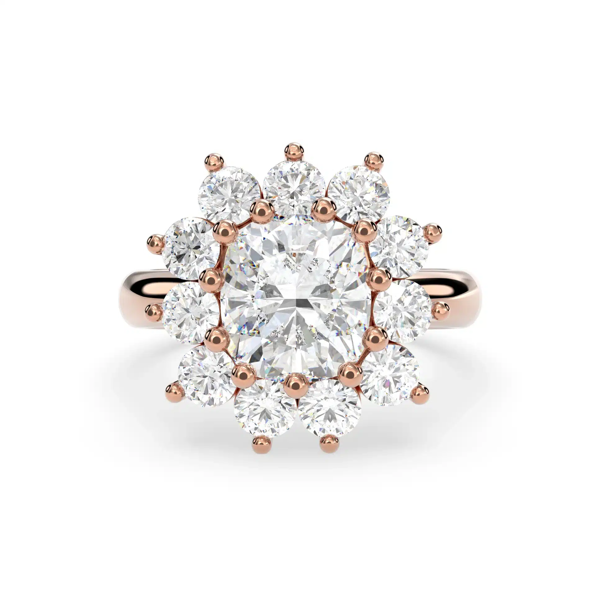 2.43ct Cushion Halo Diamond Engagement Ring in 14K Gold (≈3.64ct TW) - Image 3