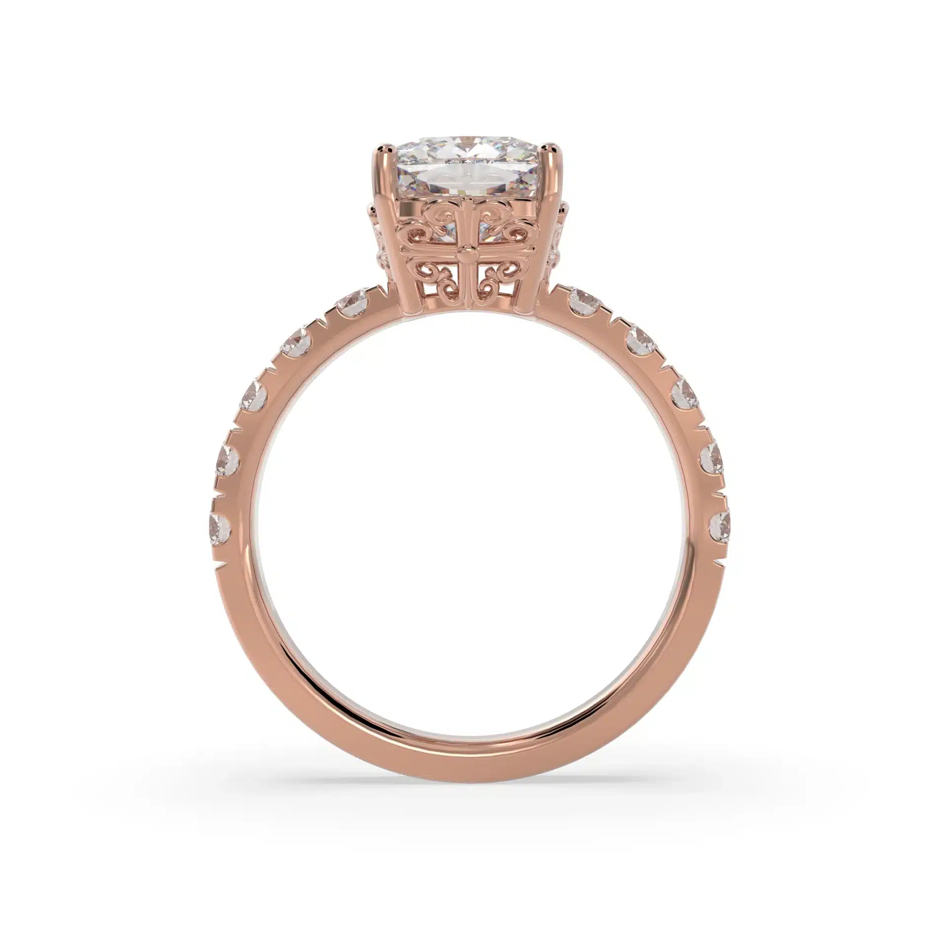 Cushion 2.39ct Lab-Grown Engagement Ring-14K-2.90ct TW - Image 3