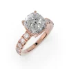 Cushion 2.39ct Lab-Grown Engagement Ring-14K-2.90ct TW - Thumbnail Image 1
