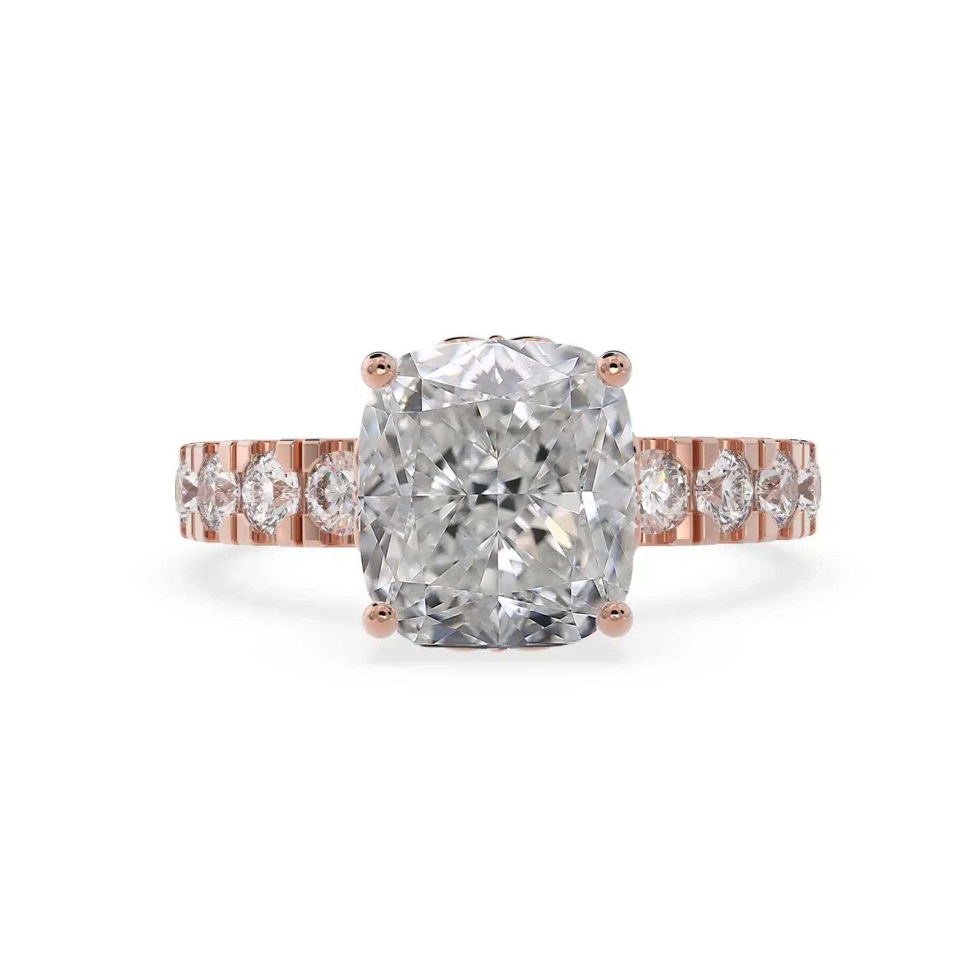 Cushion 2.39ct Lab-Grown Engagement Ring-14K-2.90ct TW - Image 4
