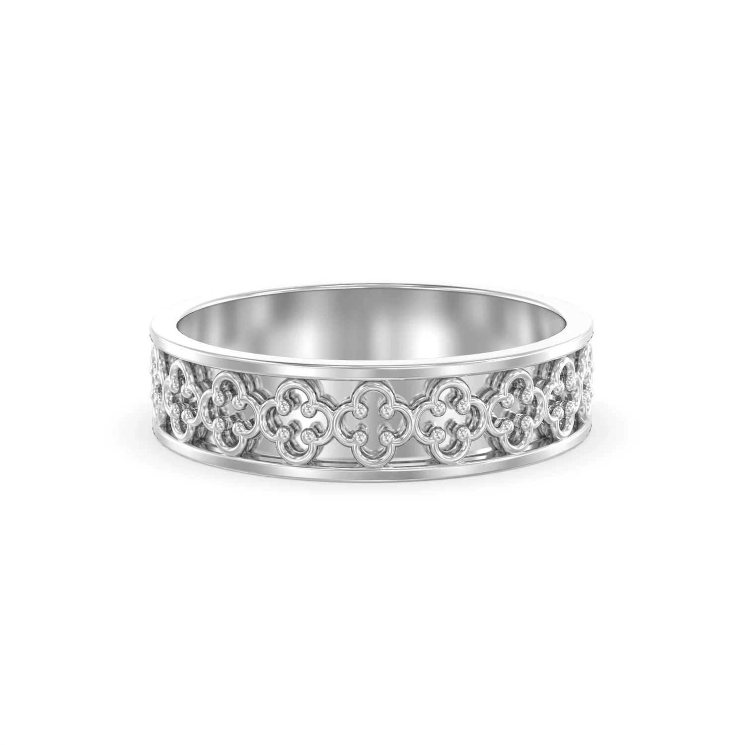 Men’s Eternal Bond 14k Gold Flower Wedding Ring - Image 3