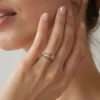 Women’s Dream Escape Round Diamond 14k Gold Flower Wedding Ring - Thumbnail Image 4