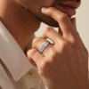 Men’s Eternal Bond 14k Gold Flower Wedding Ring - Thumbnail Image 6