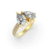 Dual Pear Elegance- 2.50 Carat Diamond Engagement Ring with Accent Stones - Thumbnail Image 1