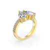 Dual Pear Elegance- 2.50 Carat Diamond Engagement Ring with Accent Stones - Thumbnail Image 3