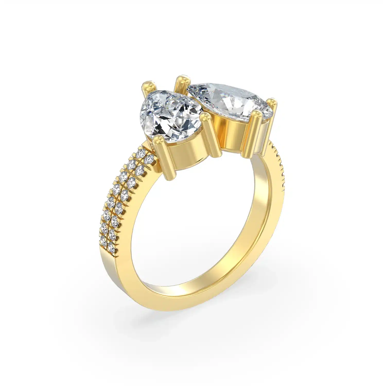 Dual Pear Elegance- 2.50 Carat Diamond Engagement Ring with Accent Stones - Image 3