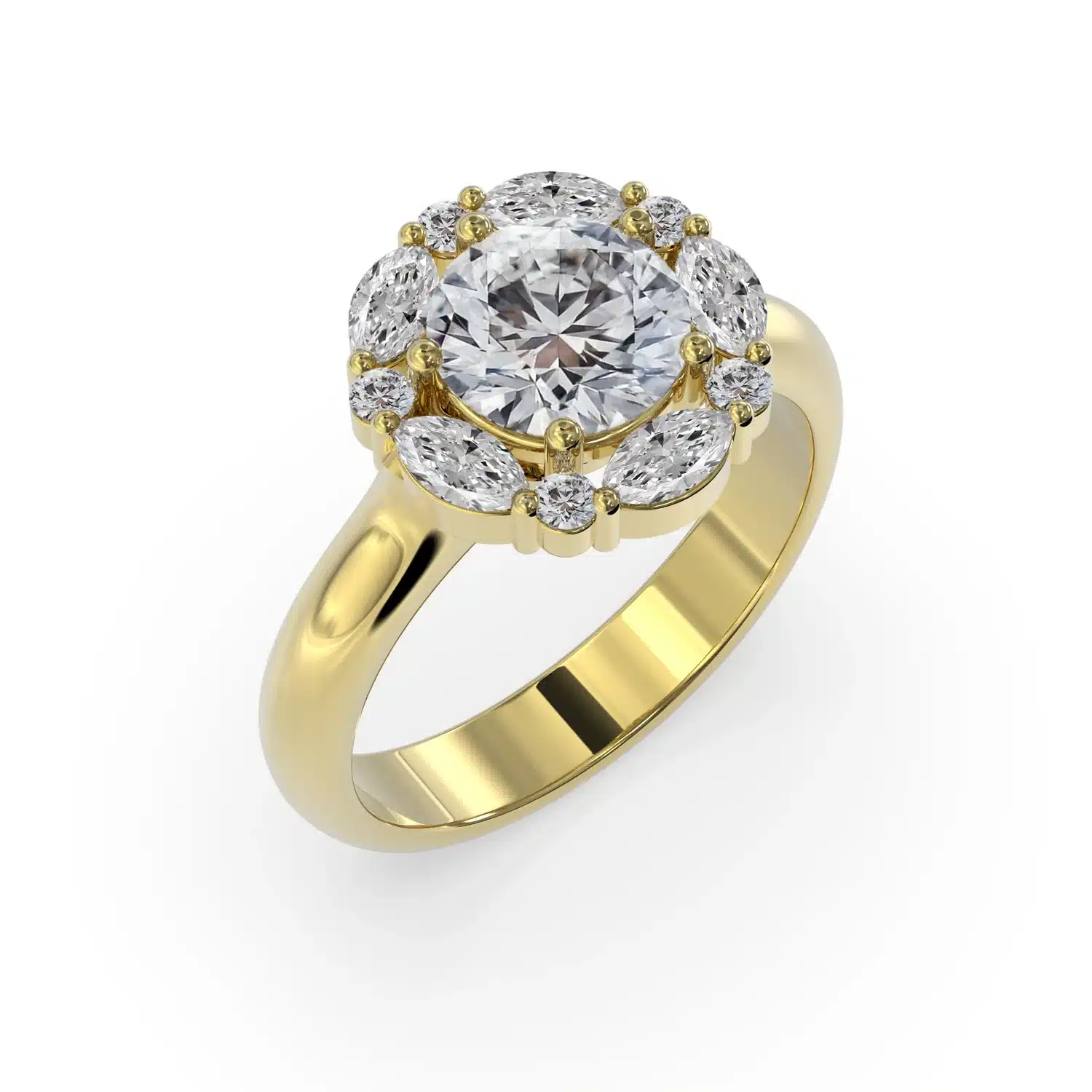 Flowerel Diamond + Gold Ring