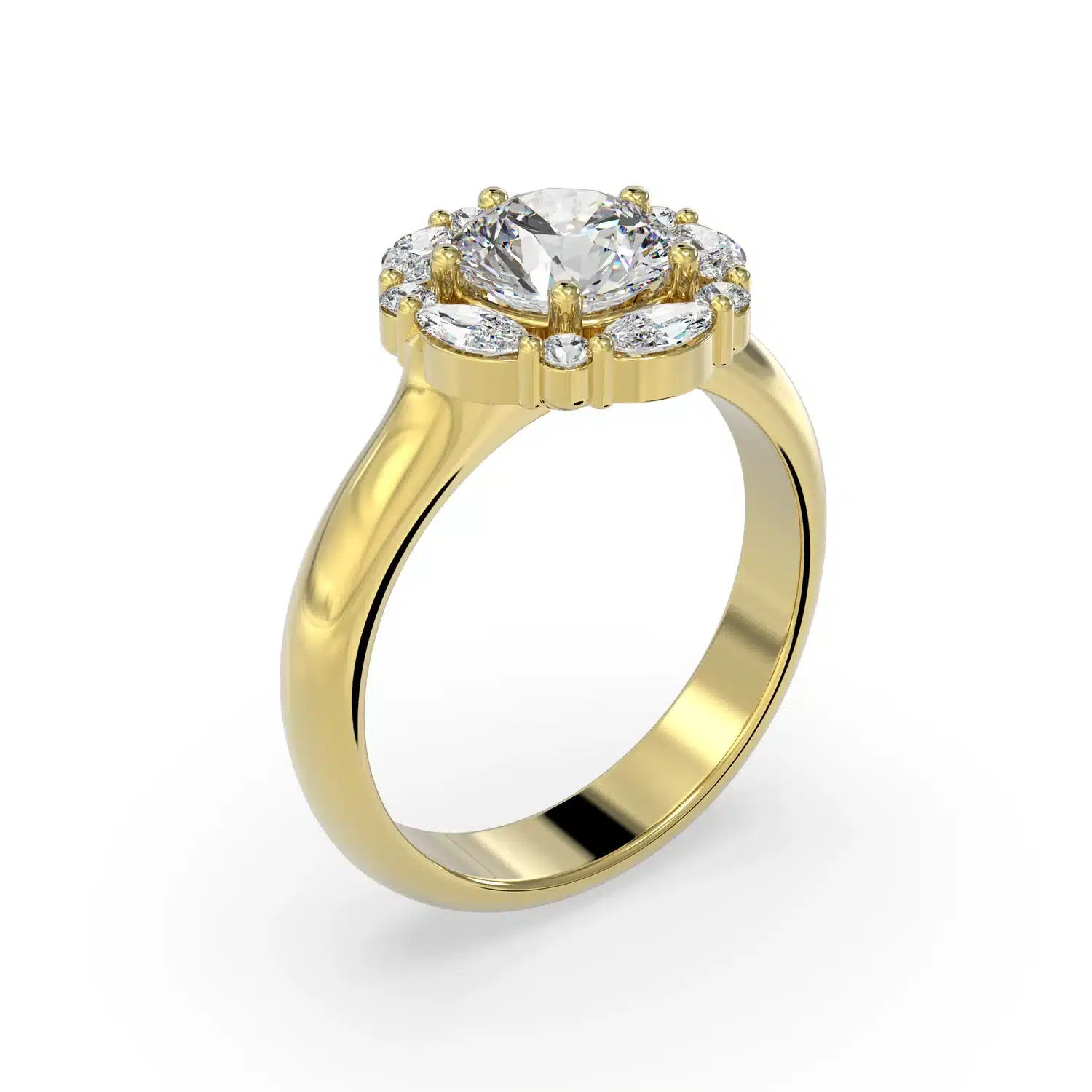 Marquise Halo- 1.40 Carat Lab-Grown Diamond Ring in 14k Gold - Image 3