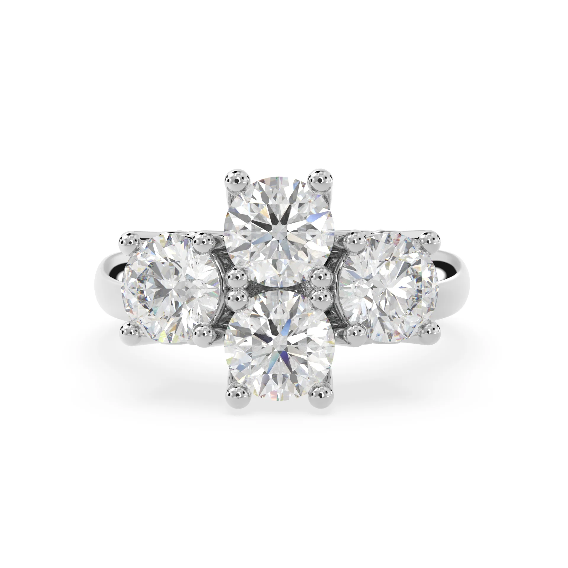 Quadra Sparkle: 2carat Lab-Grown Engagement Ring in 14k Gold - Image 3