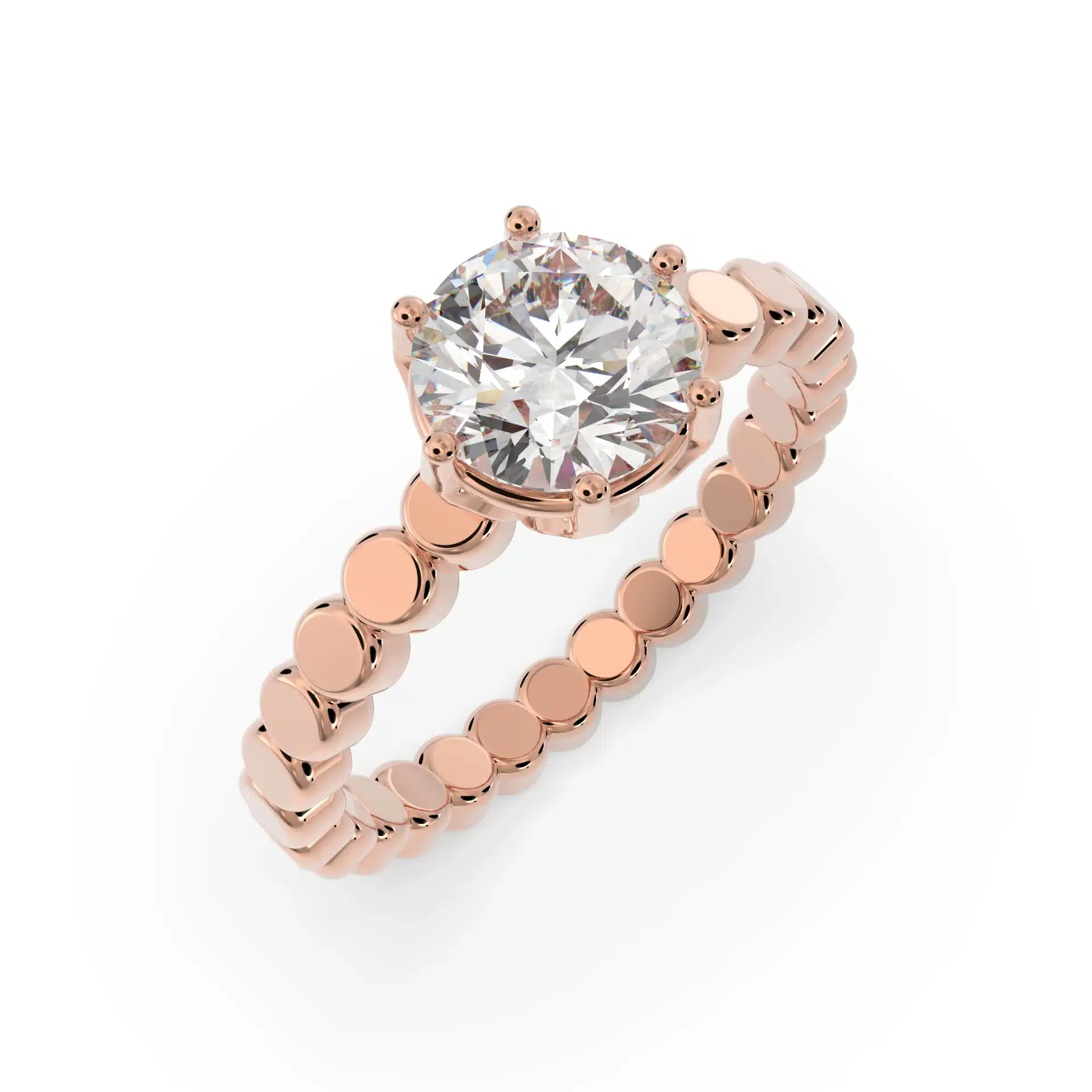 Celestial Rounds: 1 Carat Lab-Grown Diamond Engagement Ring in 14k Gold - Image 1