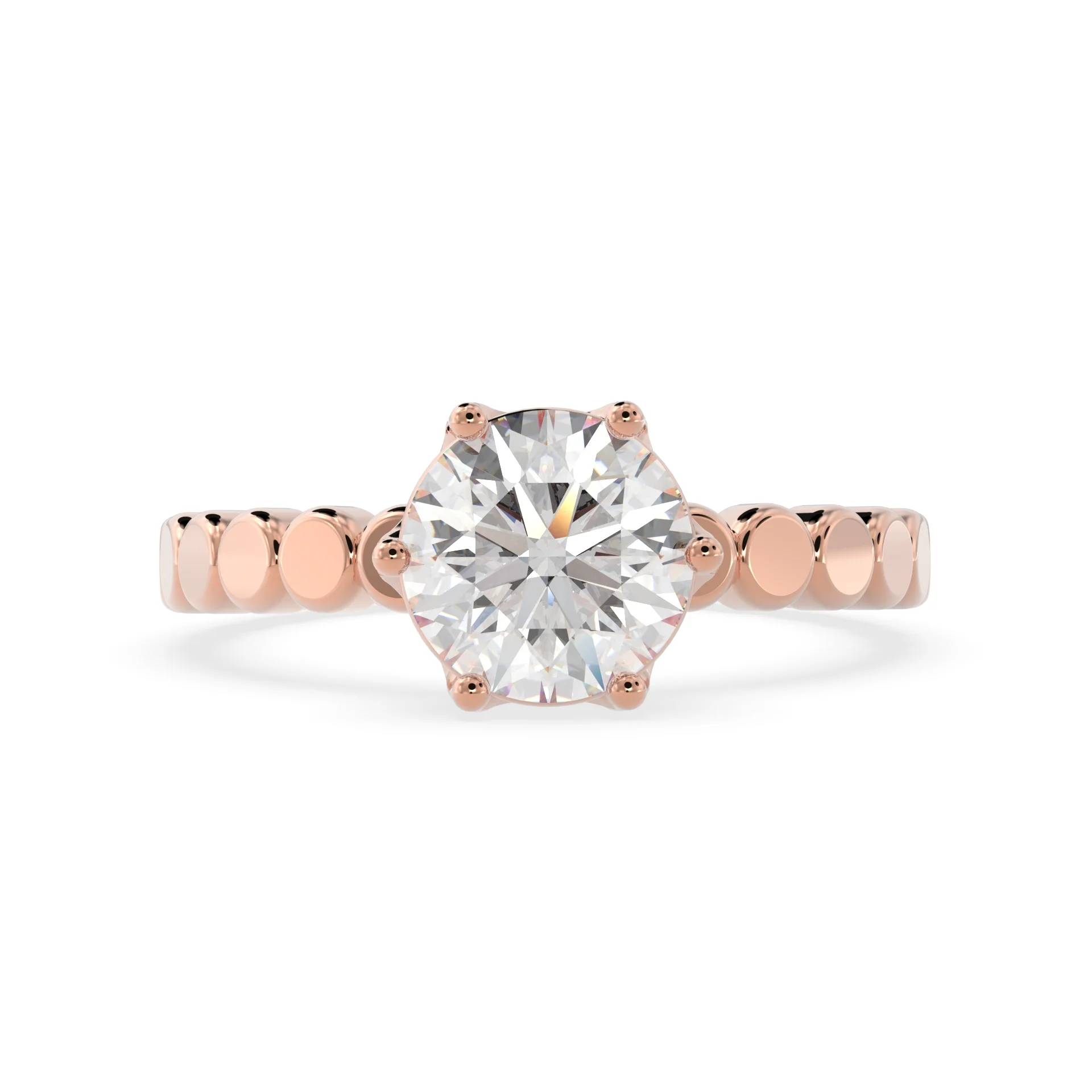 Celestial Rounds: 1 Carat Lab-Grown Diamond Engagement Ring in 14k Gold - Image 3