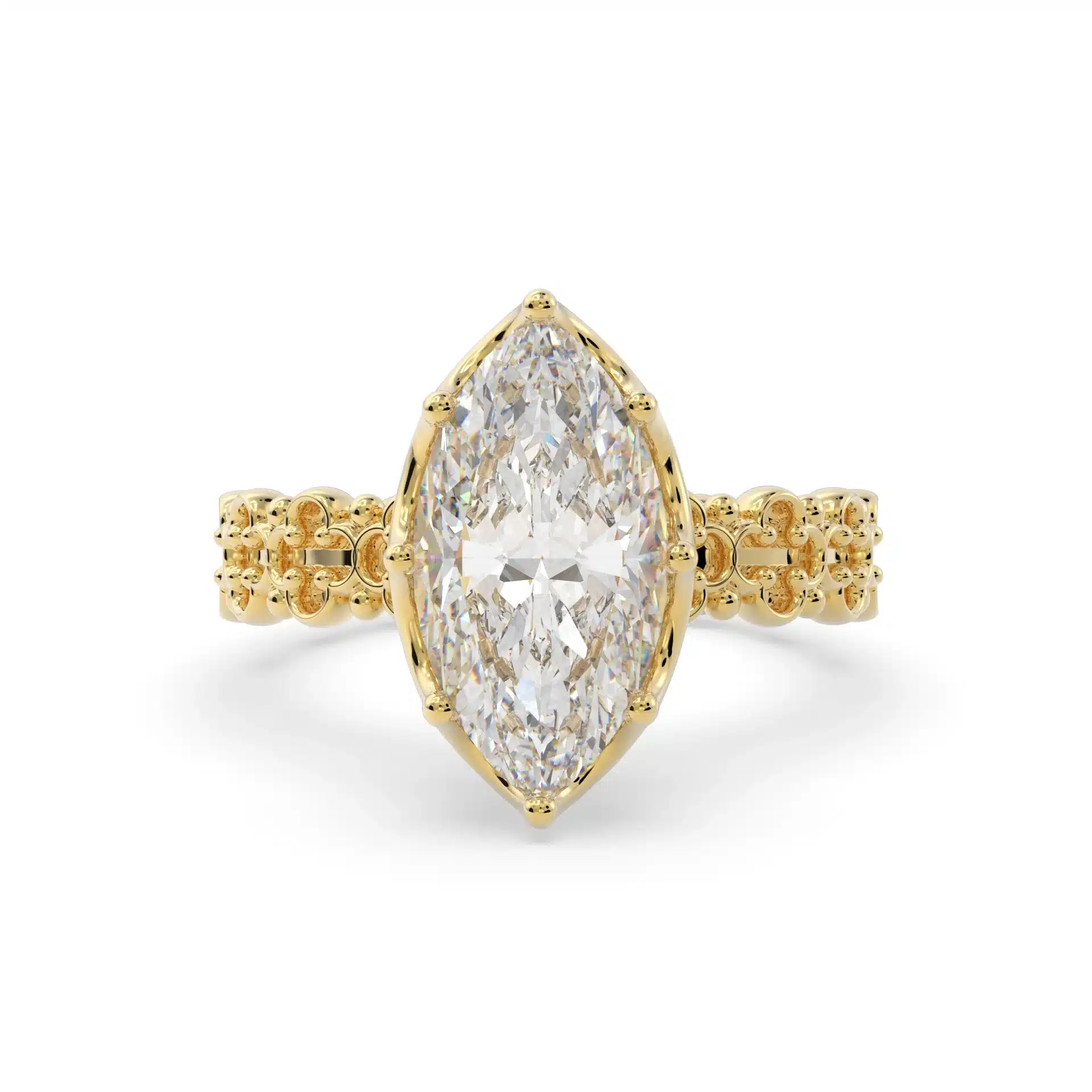 2ct Marquise Lab-Grown Diamond Engagement Ring in 14K Gold - Image 3