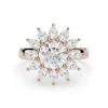 Blossom Radiance- 1.80 Carat Round & Pear Diamond Engagement Ring in 14k Recycled Gold - Thumbnail Image 3