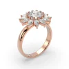 Blossom Radiance- 1.80 Carat Round & Pear Diamond Engagement Ring in 14k Recycled Gold - Thumbnail Image 2