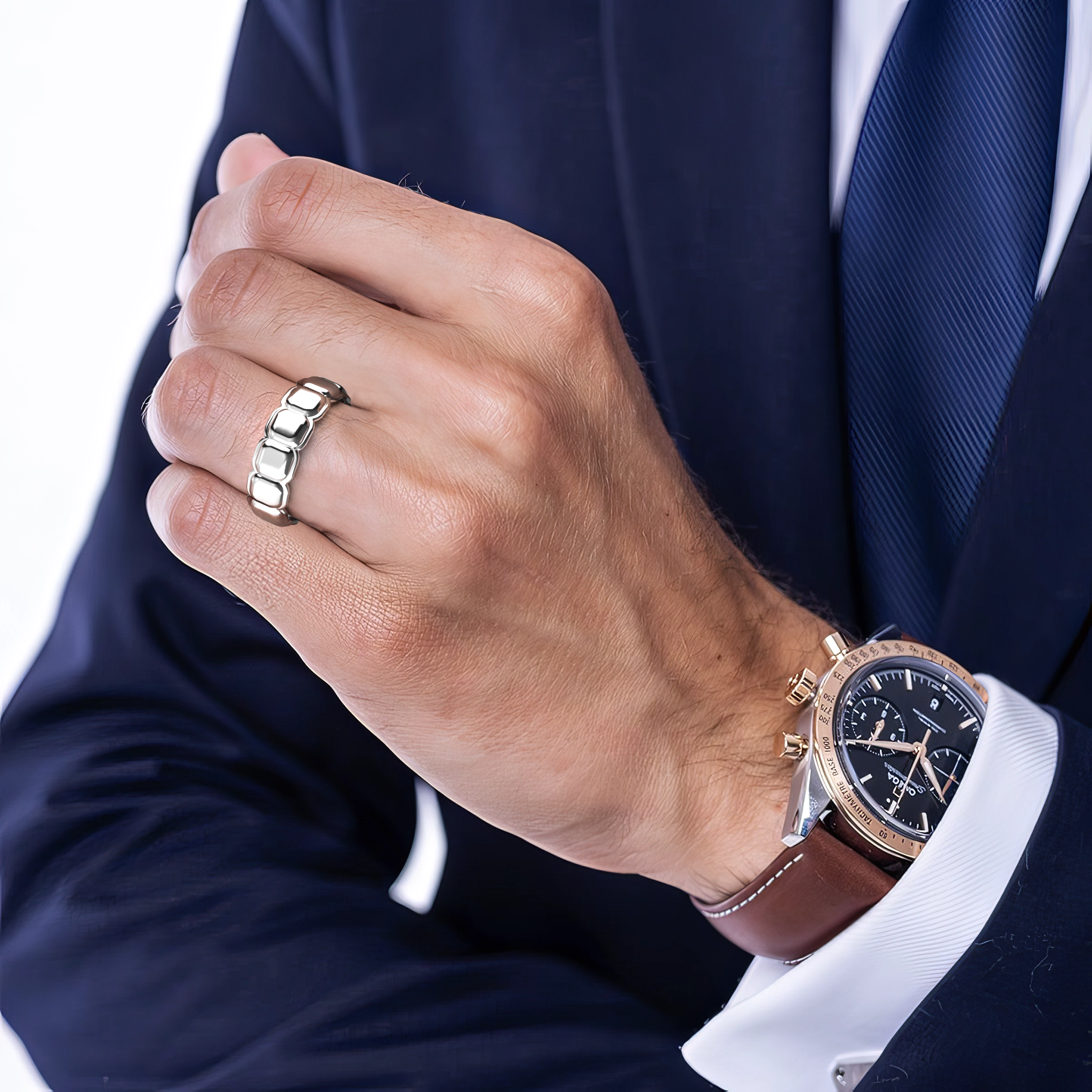 Bold Bond: Men’s 14K Gold Wedding Ring - Image 5