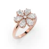Women’s Blossoming Love Diamond 14k Gold Flower Engagement Ring - Thumbnail Image 1