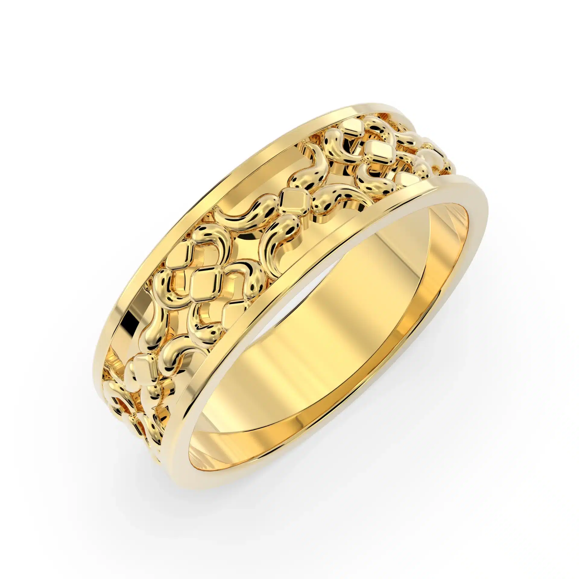Eternal Knot Men's Wedding Ring in 14K Recycled Gold - Image 1