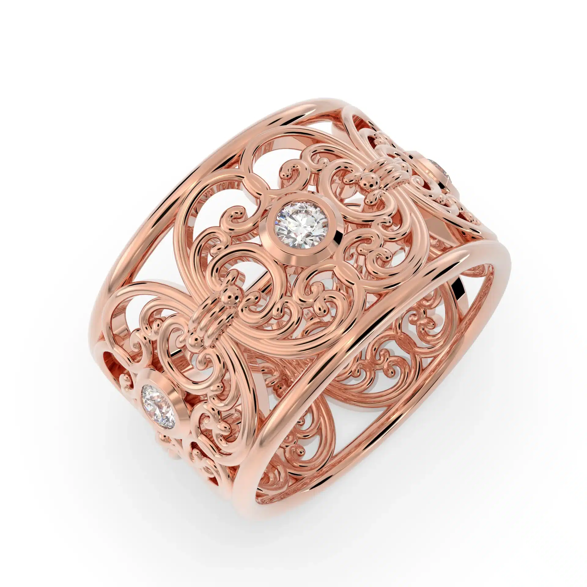 Women’s Endearing Love Round Diamond 14k Gold Ring - Image 1