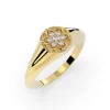 Women’s Ray of Love Diamond 14k Gold Flower Signet Ring - Thumbnail Image 1
