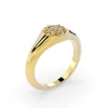 Women’s Ray of Love Diamond 14k Gold Flower Signet Ring - Thumbnail Image 2