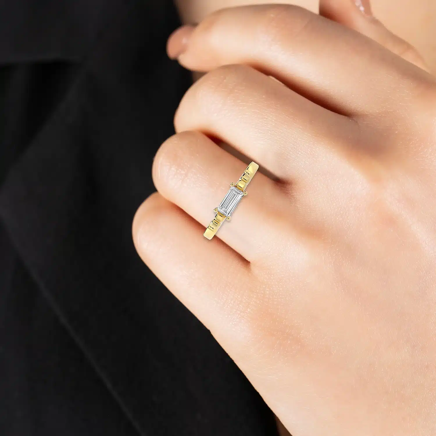Affordable Baguette Lab-Grown Diamond Engagement Ring - Image 4