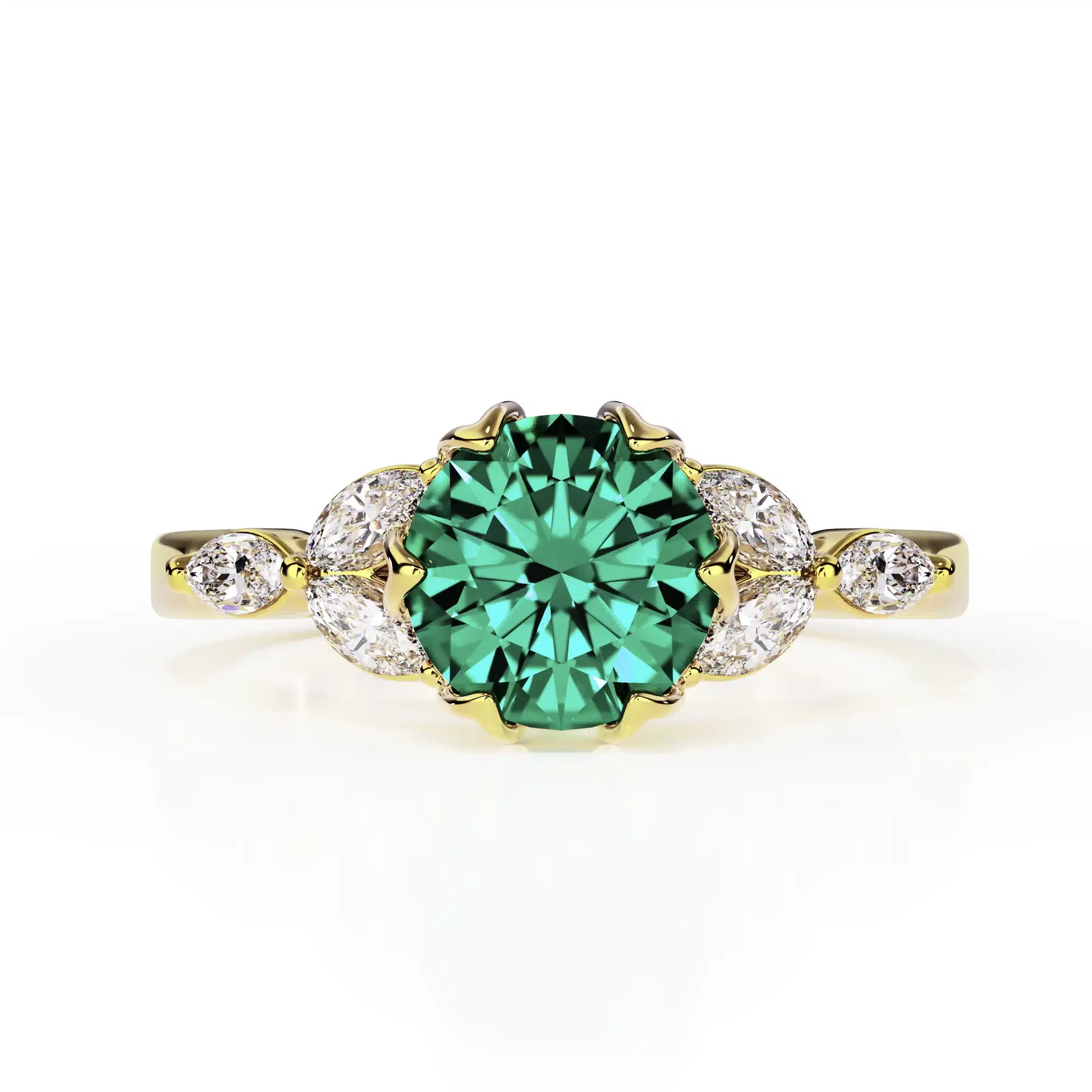 Chatham Gem & Lab-Grown Marquise Diamond Ring in 14k Recycled Gold - Image 3