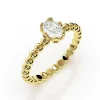 Affordable 0.40ct Beaded Oval Lab-Grown Diamond Engagement Ring - Thumbnail Image 1