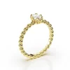 Affordable 0.40ct Beaded Oval Lab-Grown Diamond Engagement Ring - Thumbnail Image 2