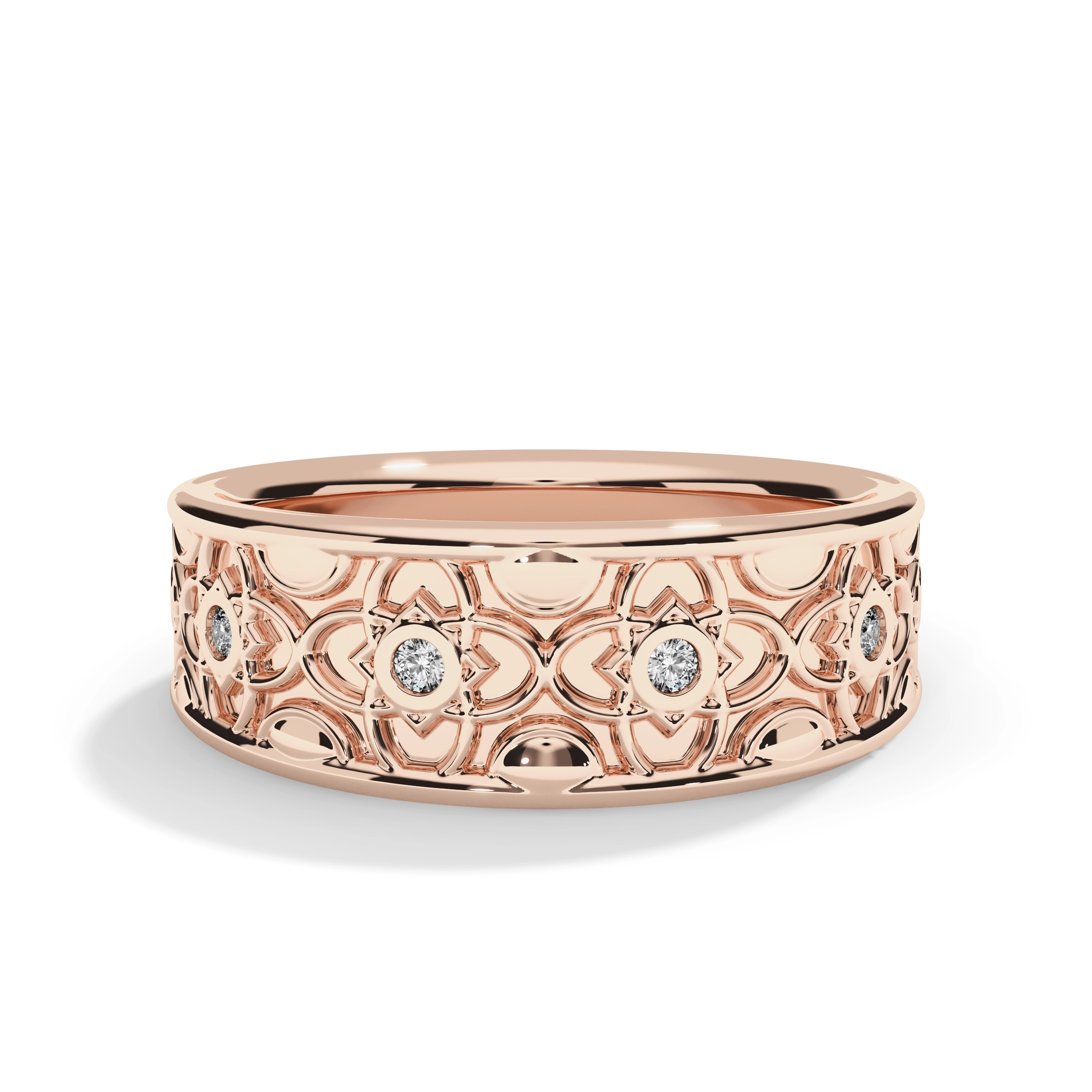Harmony Bloom Lab-Grown Diamonds 14K Gold Wedding Band - Image 3