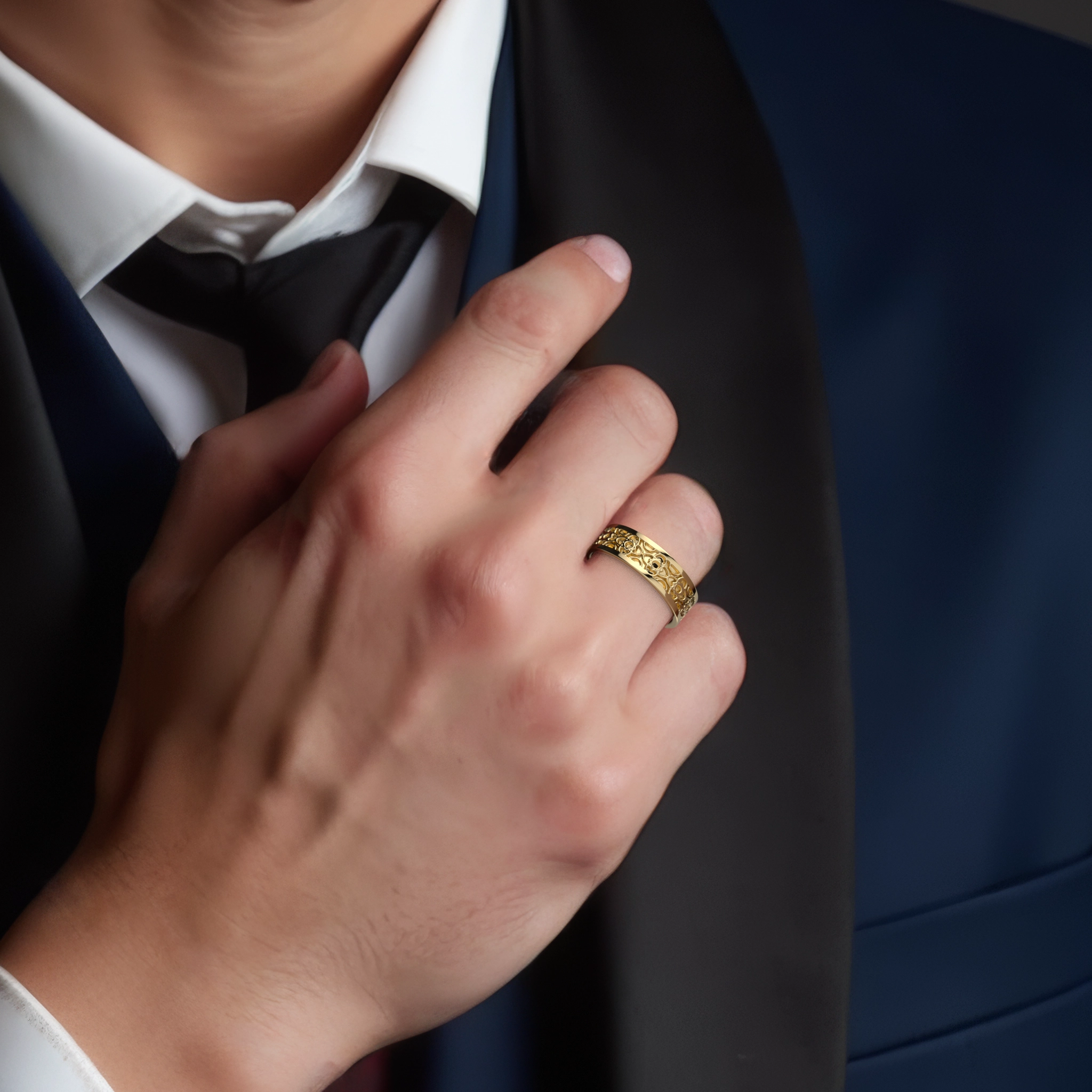Eternal Heirloom Men's 14K Gold Wedding Ring - Image 4