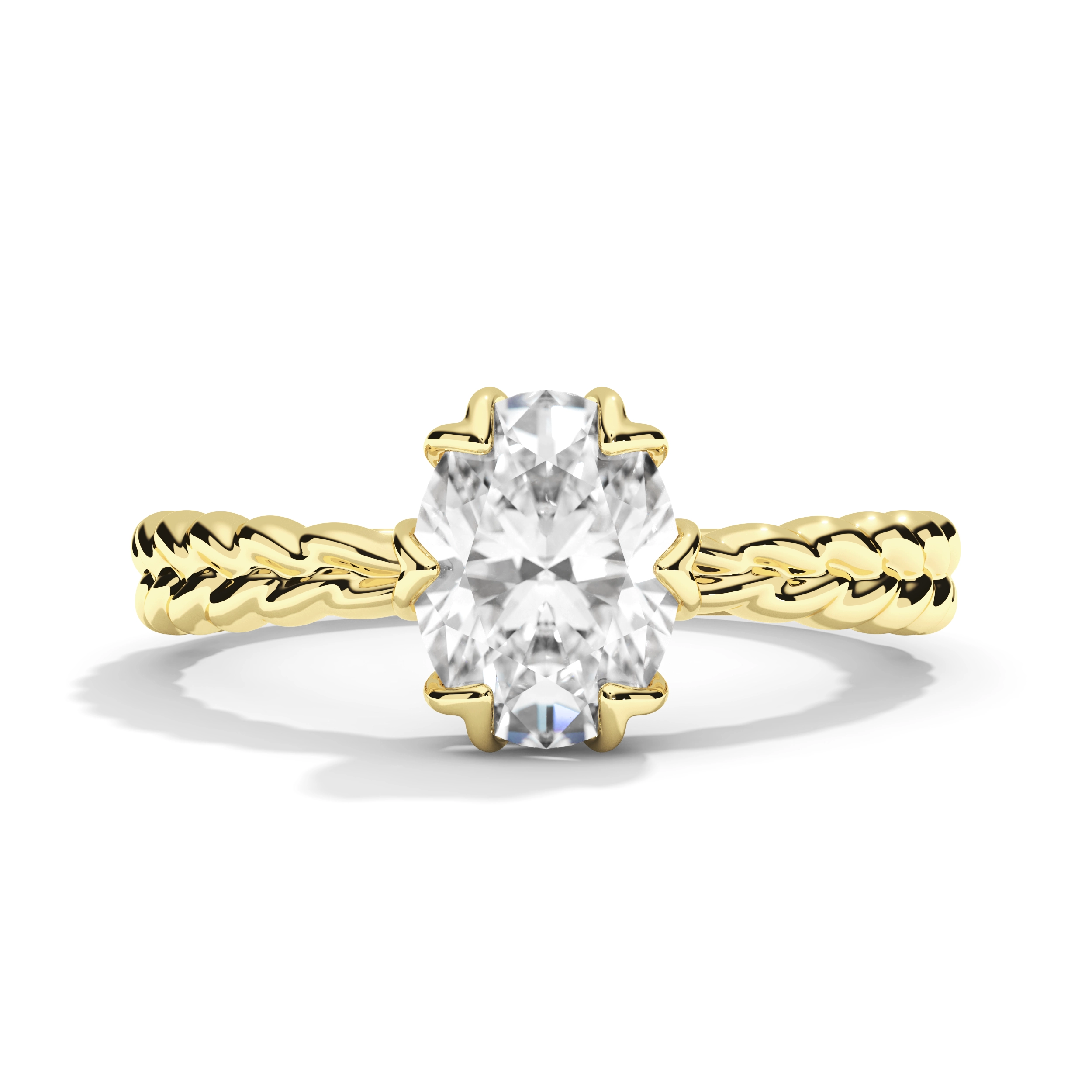 1 Carat Oval Lab-Grown Diamond Engagement Ring with Braided Band - Image 3
